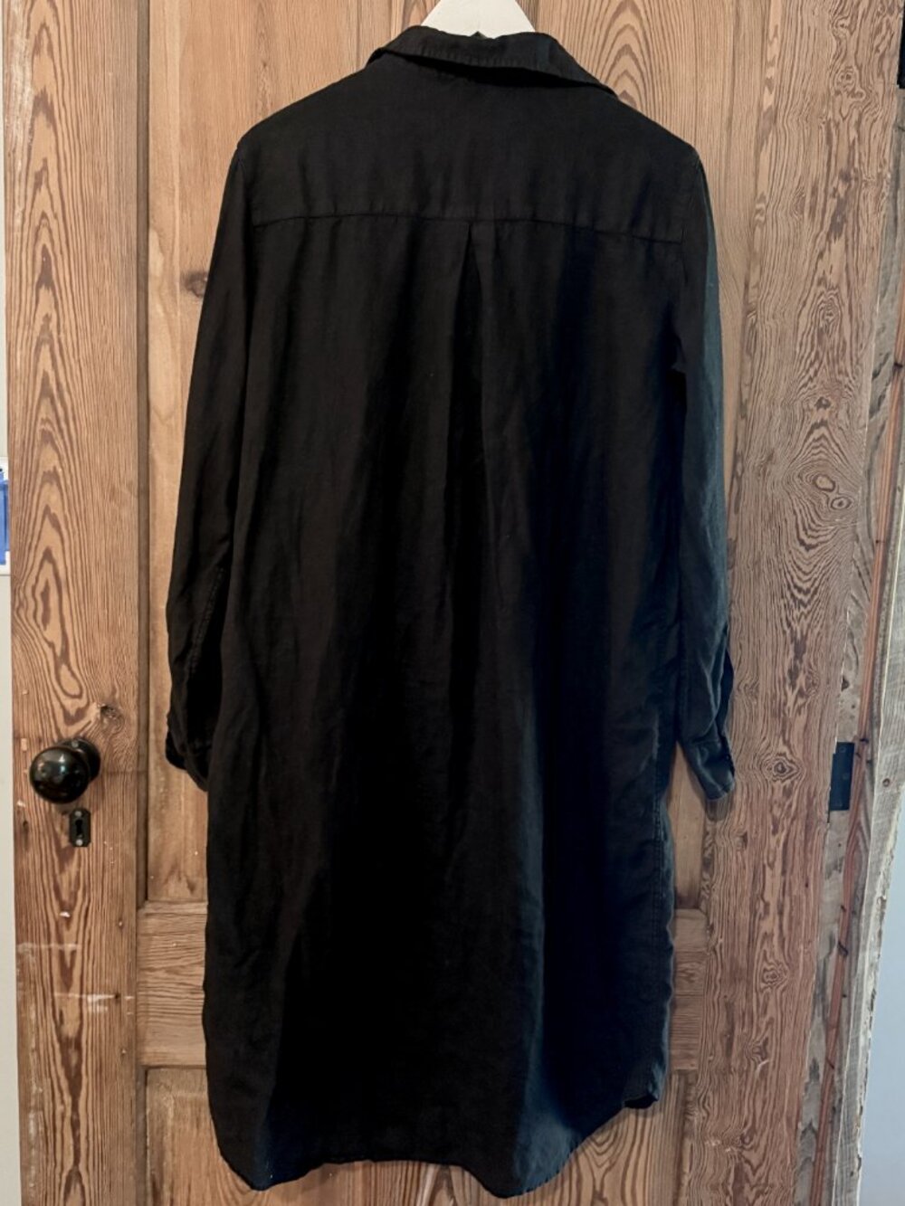 Grayson Frank & Eileen Black Linen Hero Midi Button Front Lagenlook Dress size 3 - Picture 6 of 7